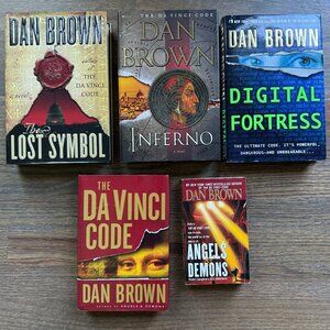 Bundle Lot 5 Dan Brown Books Hardcover HC DJ & PB Da Vinci Code Angels & Demons